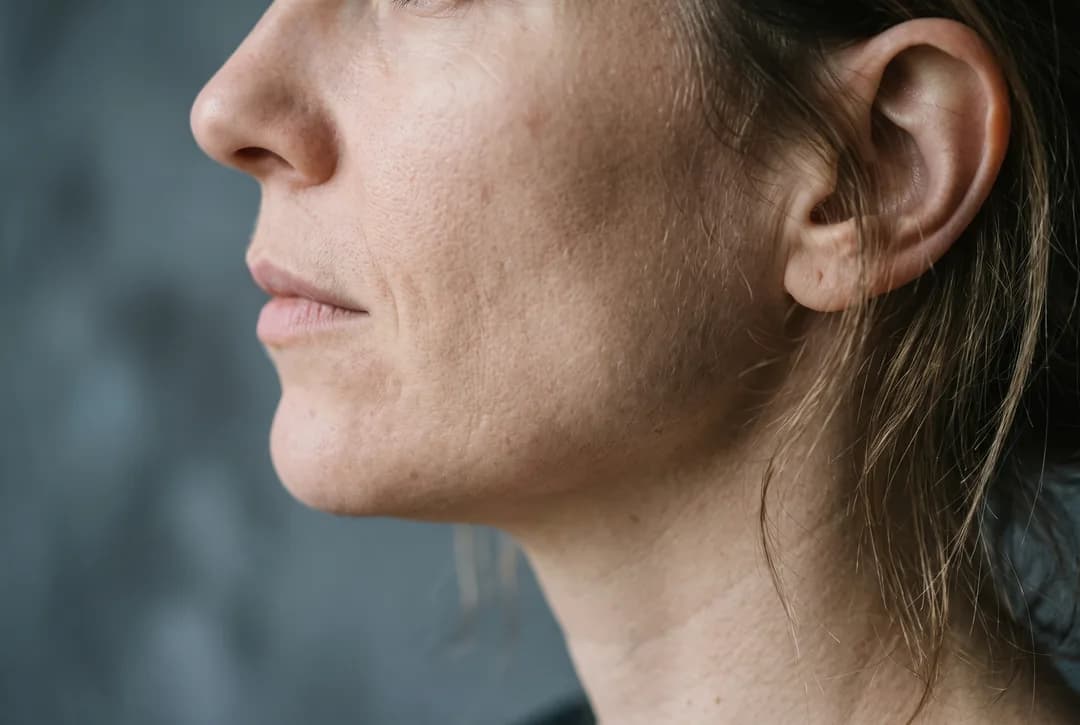 La mandibola e la masticazione: primo piano del volto di profilo